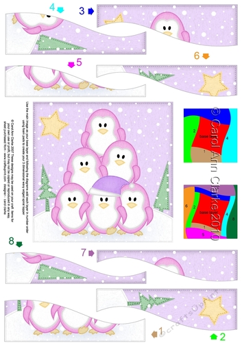Cute Christmas Penguin Tree Felties Wavy Spiral Side Stacker