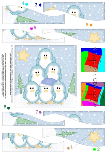 Cute Christmas Penguin Tree Felties Wavy Spiral Side Stacker