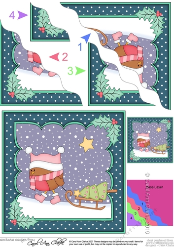 Christmas Bobbin Robin has a Christmas Tree Wavy Corner side stacker Topper