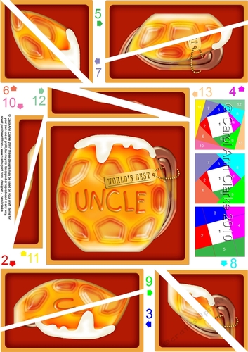 Worlds Best UNCLE Mines a Pint Quick Card Twisted Spiral Side Stacker
