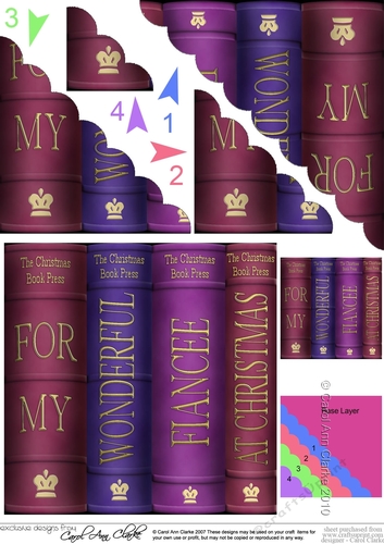 For my Wonderful Fiancee at Christmas Books Scallop Corner side stacker Topper