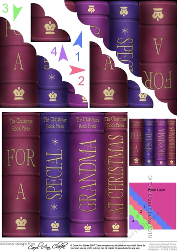 For a Special Grandma at Christmas Books Scallop Corner side stacker Topper