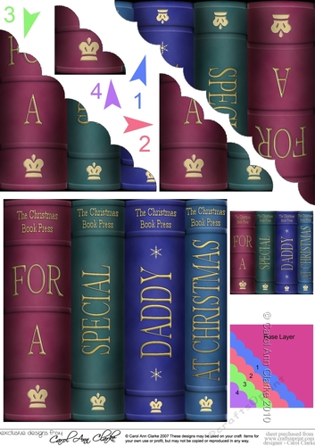 For a Special Daddy at Christmas Books Scallop Corner side stacker Topper