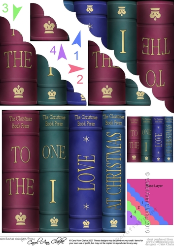 To the One I Love at Christmas Books Scallop Corner side stacker Topper