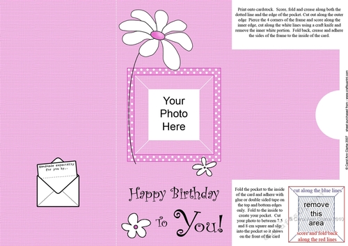 Add a Photo Daisy Birthday with easy fold frame