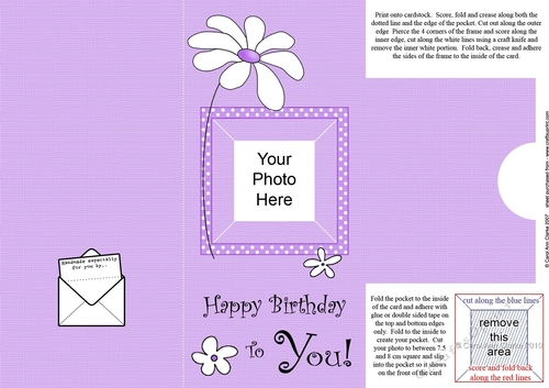 Add a Photo Daisy Birthday with easy fold frame