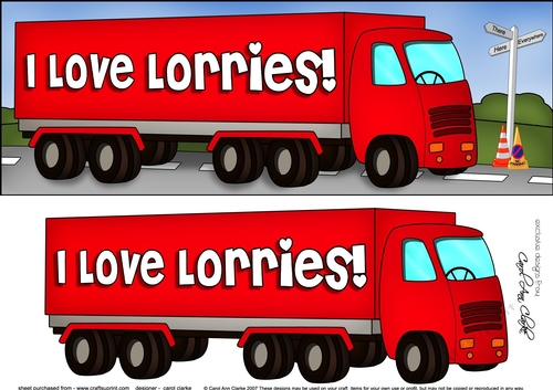 Large DL I LOVE LORRIES! 3D decoupage