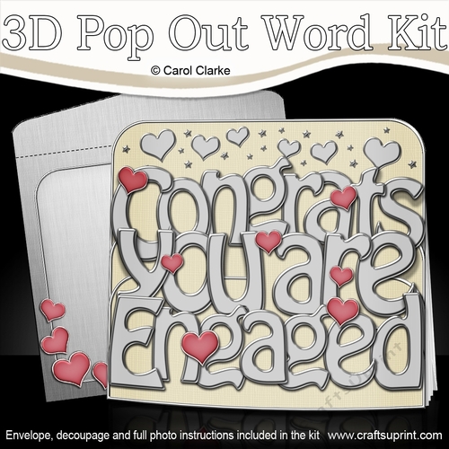 3D ENGAGEMENT Pop Out Word Card