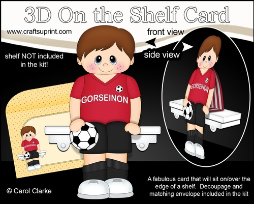 3D On the Shelf Card Kit - Little Footballer Darlon plays for Gorseinon