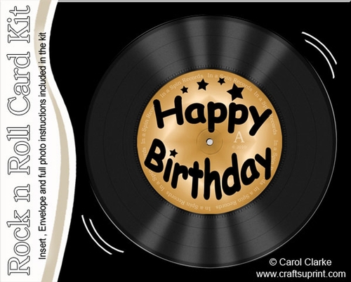 Birthday Record Rock n Roll Kit, envelope and insert