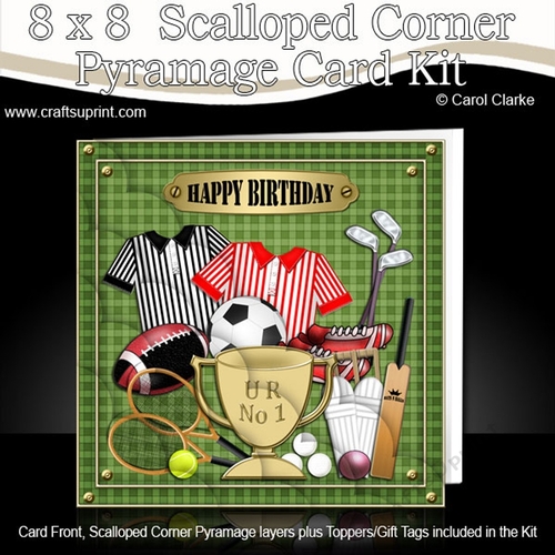 8 x 8 Birthday Sports Scalloped Corner Kit