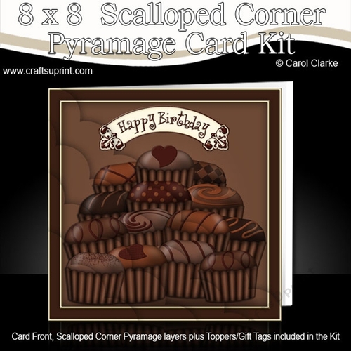 8 x 8 Birthday Lots of Chocs Scalloped Corner Kit