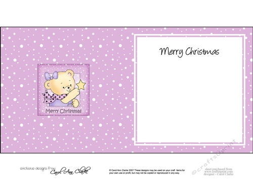 Cute Hunney Bear Rosie has a Christmas Star square landscape insert