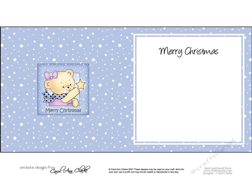 Cute Hunney Bear Rosie has a Christmas Star square landscape insert