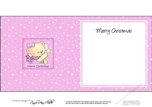 Cute Hunney Bear Rosie has a Christmas Star square landscape insert