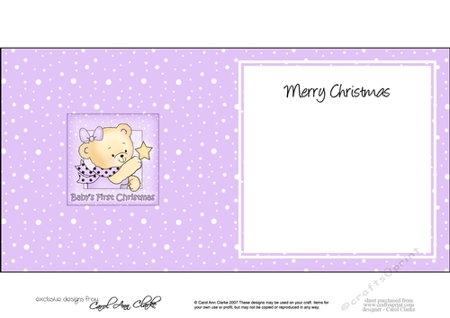 Cute Hunney Bear Rosie has a Christmas Star Babys 1st Christmas square landscape insert
