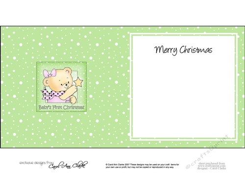 Cute Hunney Bear Rosie has a Christmas Star Babys 1st Christmas square landscape insert