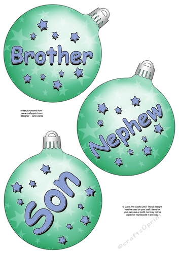 3D Christmas Bauble Decoupage Sheet