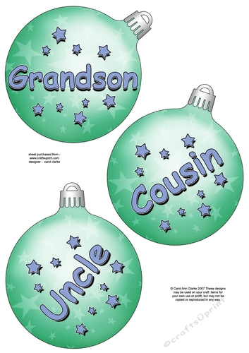 3D Christmas Bauble Decoupage Sheet