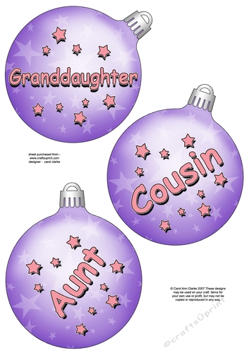 3D Christmas Bauble Decoupage Sheet