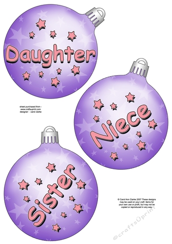 3D Christmas Bauble Decoupage Sheet