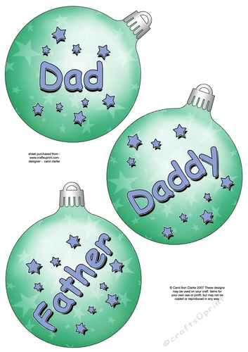 3D Christmas Bauble Decoupage Sheet