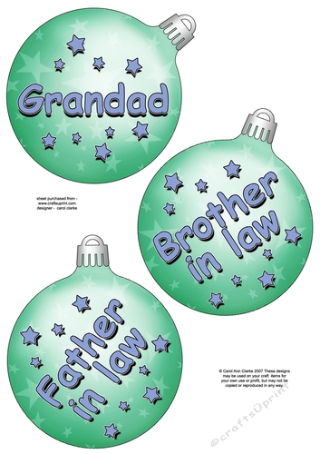 3D Christmas Bauble Decoupage Sheet
