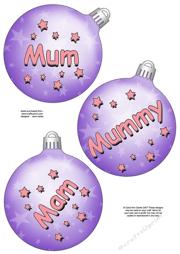 3D Christmas Bauble Decoupage Sheet