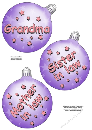 3D Christmas Bauble Decoupage Sheet
