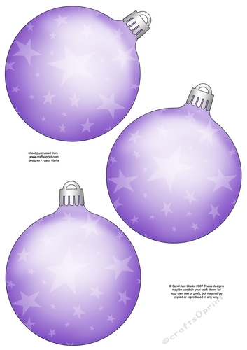 3D Christmas Bauble Decoupage Sheet
