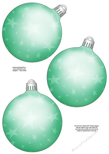3D Christmas Bauble Decoupage Sheet