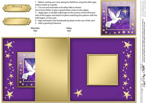 Christmas Dove NO-Hole Fold Back Card