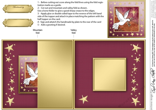 Christmas Dove NO-Hole Fold Back Card