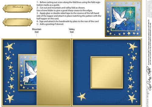 Christmas Dove NO-Hole Fold Back Card