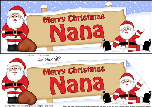 large DL Merry Christmas NANA Santa 3D decoupage