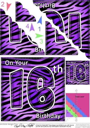 Fun Zebra Striped 16th Birthday Scalloped Corner Stacker