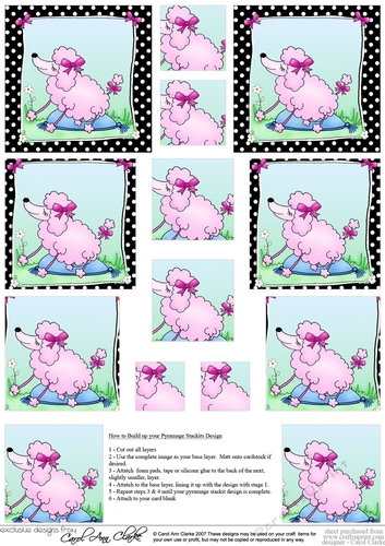 Cute Little Bon Bon the Poodle Poodle Pyramage sheet