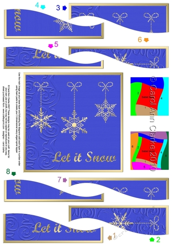 Christmas Let it Snow Snowflakes Wavy Spiral Side Stacker