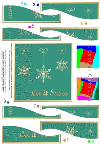 Christmas Let it Snow Snowflakes Wavy Spiral Side Stacker