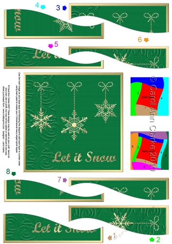 Christmas Let it Snow Snowflakes Wavy Spiral Side Stacker