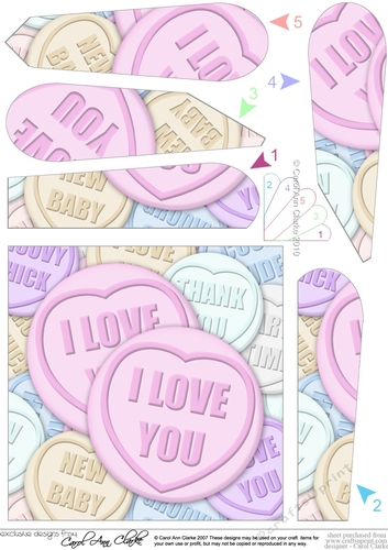 I Love You Sweet Heart Fan Pyramage Topper