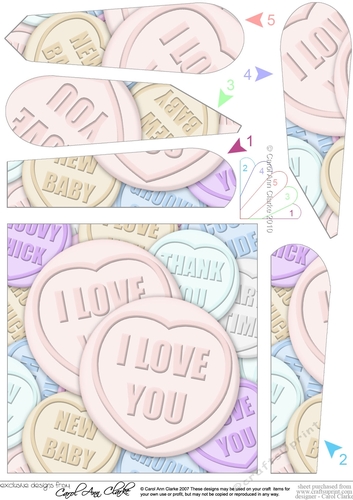 I Love You Sweet Heart Fan Pyramage Topper