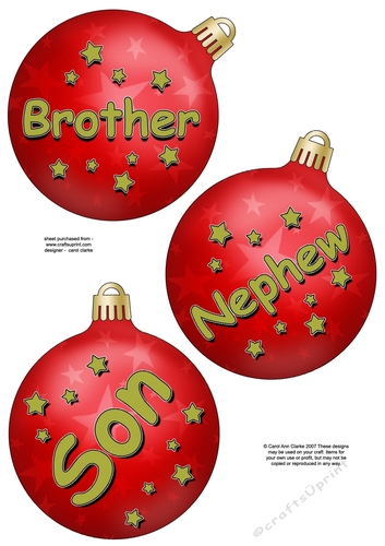 3D Christmas Bauble Decoupage Sheet