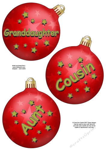 3D Christmas Bauble Decoupage Sheet