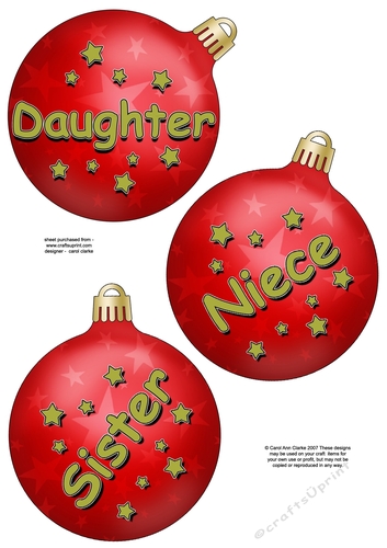 3D Christmas Bauble Decoupage Sheet