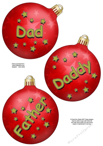3D Christmas Bauble Decoupage Sheet