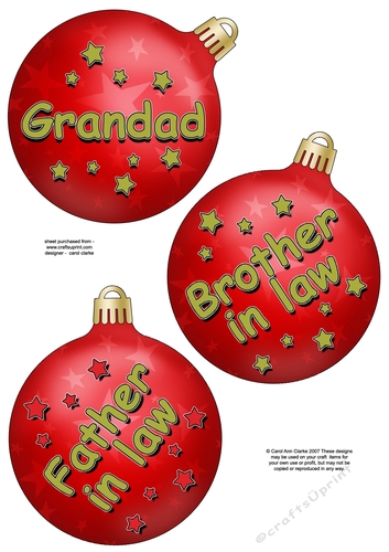 3D Christmas Bauble Decoupage Sheet