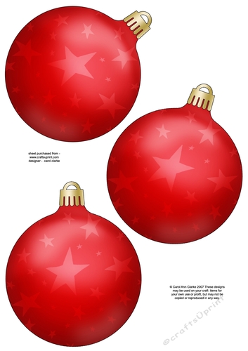 3D Christmas Bauble Decoupage Sheet