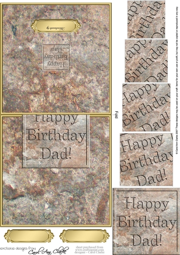 Birthday DAD Set in Stone No-Hole Over the Edge & spiral pyramid