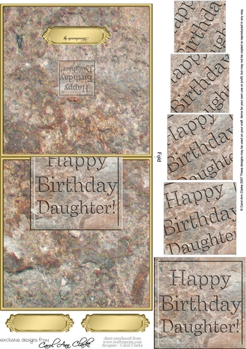 Birthday DAUGHTER Set in Stone No-Hole Over the Edge & spiral pyramid